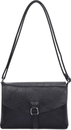 Generic Vegan Leather Crossbody Bag, PU Leather Shoulder Bag with Buckle Closure, 27x18x4 cm (Navy)