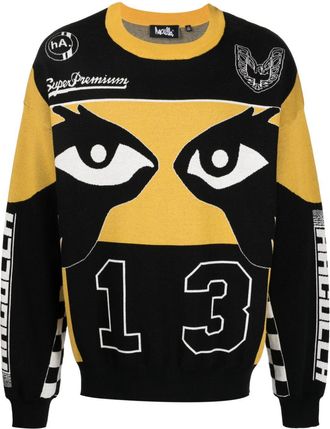 Haculla Super Premium Racer intarsia-knit jumper - men - Cotton - M - Black