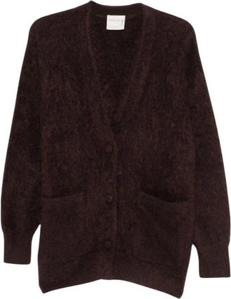 Forte_Forte Mijn Gebreide Vest - Dames - Vesten - Bruin - XS - Kasjmier - Truien & Vesten