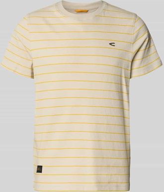 Camel Active T-Shirt mit Streifenmuster und Logo in GELB, Gr&ouml;&szlig;e 3XL