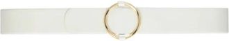 Liviana Conti Vegan Leren Riem met Ronde Gesp - Dames - Riemen - Wit - 95 CM - Katoen - Accessoires
