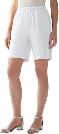 Roaman's Plus Size Soft Knit Pull On Short in White at Nordstrom, Size 6X
