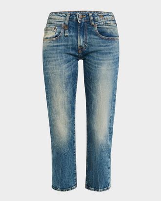 R13 Boy Straight Cropped Jeans