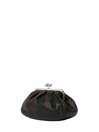 Max Mara Womens Clutch Bag Cubico Black Leather Handbags Hand