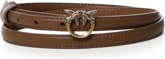 Pinko Dunne Leren Riem - Dames - Riemen - Bruin - S - Leer - Accessoires