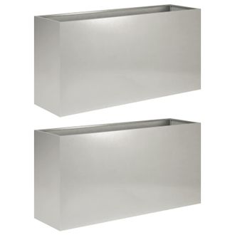vidaXL Macetero De Jard&iacute;n 2 Uds. Plateado 100 X 30 X 40 Cm Vidaxl