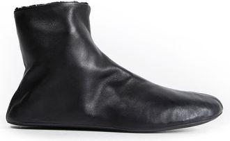 The Row Stella Boots in Leather and Shearling