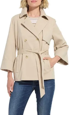 Lyss&eacute; Dakota Crop Trench Coat in Crisp Khaki at Nordstrom, Size X-Small