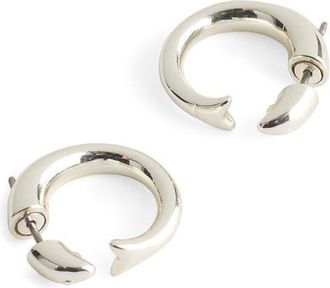 Madewell Fish Split Hoop Earrings in Warm Silver at Nordstrom