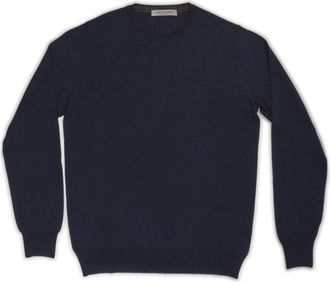 La Fileria Fijngebreide Sweatshirt - Heren - Sweatshirts - Blauw - M - Polyester - Hoodies & sweatvesten