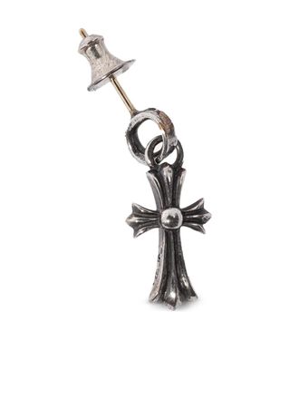 Chrome Hearts Baby Fat cross pendant earring - Silver