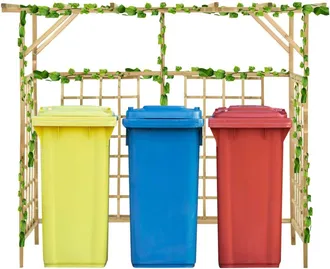 vidaXL Vidaxl - P&eacute;rgola De Jard&iacute;n Para 3 Cubos De Basura Madera Pino Impregnada
