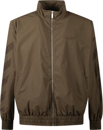 Off-white Brown Bomber Zip-up Jacket