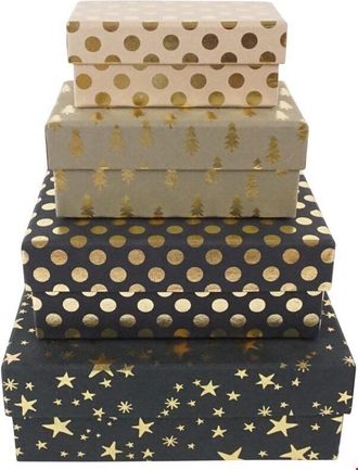 HOFF-Interieur 4er-Set Geschenkkartons Graphics