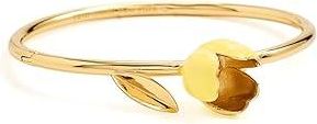 Kate Spade New York Golden Bloom Bangle Womens Bracelet Yellow, Brass/Cubic Zirconia