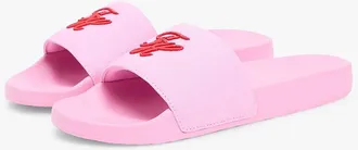 Tommy Hilfiger Womens Embroidered Script Monogram Pool Slide - Rose Petal - US 9.5 / EU 41