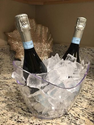 OEM 1 Seau &Agrave; Glace, Plastique Transparent, Grande Capacit&eacute;, Poign&eacute;e Int&eacute;gr&eacute;e, Pour Vin Champagne Bi&egrave;re, Int&eacute;rieur Ext&eacute;rieur