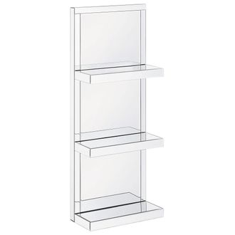 Beliani Beliani - Estante Para Ba&ntilde;o Efecto Espejo Plateado 3 Estantes Vidrio Templado Glam Decorativo Gaona