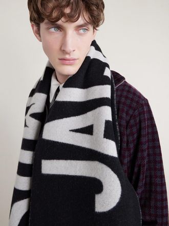 Jacquemus Logo-Intarsia Fringed Wool Scarf