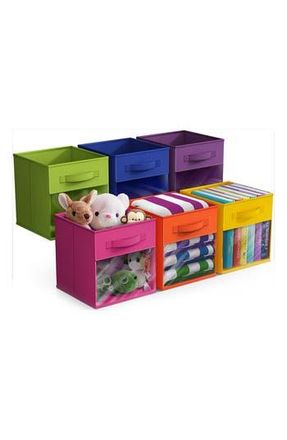 Sorbus 6-Pack Storage Bins with Windows in Bright Rainbow at Nordstrom Rack