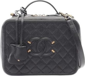 Chanel Pre-owned Vintage leren schoudertas - Dames - Vintage Handtas - Zwart - ONE Size - Leer - Vintage