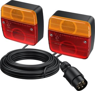 OEM Para 2 Luces De Remolque, Cable De 7,5 M, 7 Pines, 12 V, Resistente Al Agua Ip65, Apto Para Coche, Cami&oacute;n, Caravana, Barco, Furgoneta, Luces Traseras