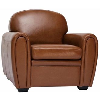 Miliboo Poltrona pelle vintage marrone club