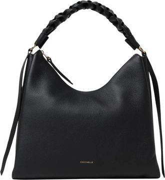 Coccinelle Tassen, Dames, Zwart, ONE Size, Leer, Bruine leren schoudertas