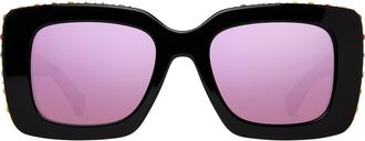Kurt Geiger 52mm Square Sunglasses in Black/Rainbow at Nordstrom