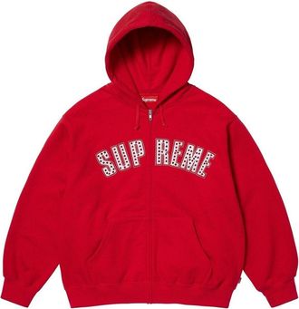 SUPREME x B.B. Simon Zip Up Hooded Sweatshirt Red SS25SW50-RED