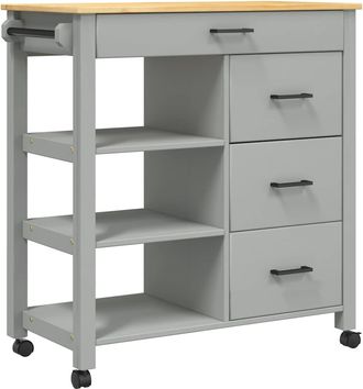 vidaXL Carrito De Cocina Monza Madera Maciza De Pino 84x40x88,5 Cm Vidaxl