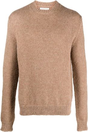 Jil Sander round-neck knit jumper - men - Polyamide/Alpaca/Virgin Wool - 46 - Brown