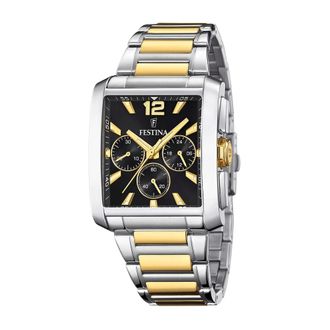 Festina Stalen Quartz Horloge- Zwarte Kast - Dames - Horloges - Grijs - ONE Size - Accessoires