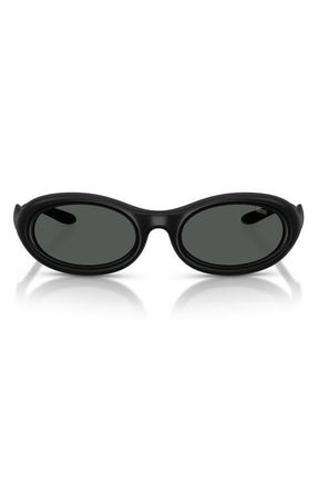 Diesel DL3011U 51mm Oval Sunglasses in Matte Black /Dark Grey at Nordstrom
