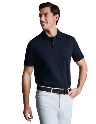 CHARLES TYRWHITT Short Sleeve Cotton Stretch Pique Polo in Navy at Nordstrom, Size Xx-Large