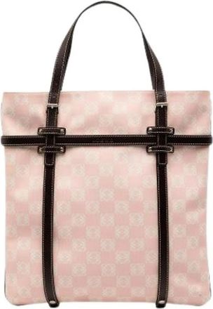 Loewe Pre-owned Canvas Tote Bag - Dames - Vintage Shopper - Roze - ONE Size - Leer - Vintage