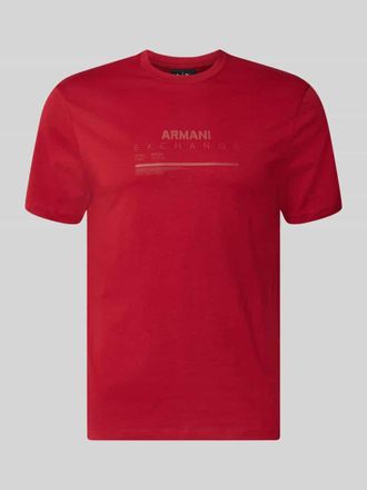 A|X Armani Exchange Slim Fit T-Shirt aus reiner Baumwolle mit Logo-Print in Rot, Gr&ouml;&szlig;e XXL