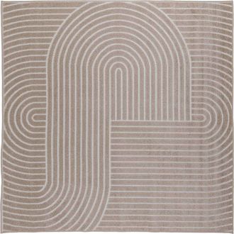 vidaXL Alfombra Para Interiores Y Exteriores Palmeras Beige Poli&eacute;ster Vidaxl