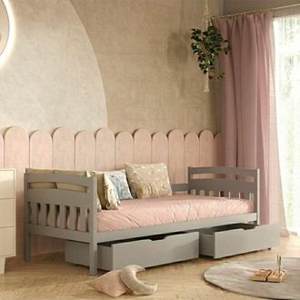 M&S Collection Cama 90x200 Con Somier Y Cajones Incluidos Tosia Gris