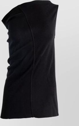 Rick Owens cotton draped one-shoulder sleeveless mini dress