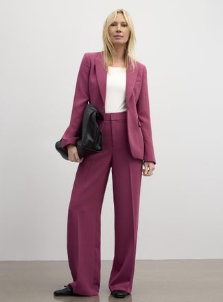 Contemporaine Womens Moderne textured crepe pant Fit: Wide leg, high rise