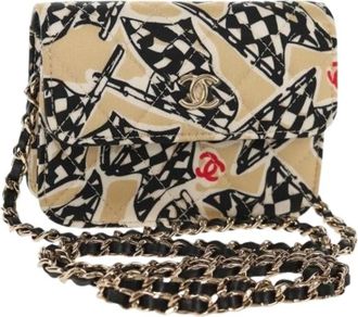 Chanel Pre-owned Satijnen Crossbodytas - Dames - Vintage Schoudertas - Veelkleurig - ONE Size - Satijn - Vintage