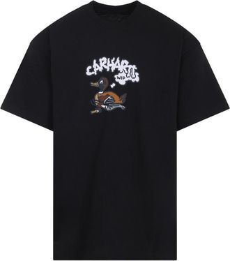 Carhartt Work in Progress Black Round Neck Graphic T-Shirt