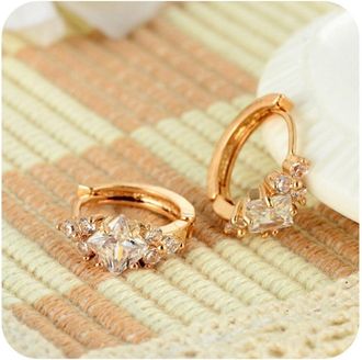 Generic Gold Hoop Earrings - Huggie Style - Valentines Day Gift for Women