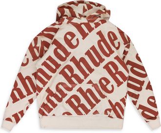 Rhude Cream / Red All Over Hoodie