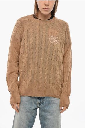 Etro Cable Knit Cashmere Crew Neck Sweater size 42
