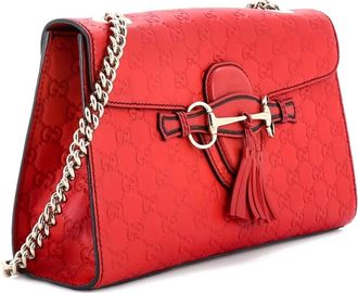 Gucci Emily Chain Flap Bag Guccissima Leather Medium shoulder bag - Rood
