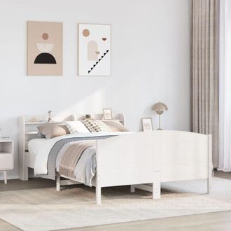 vidaXL Estructura De Cama Sin Colch&oacute;n Madera De Pino Blanca 140x190 Cm Vidaxl