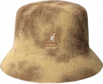 Kangol Unisex Tie Dye Knit Bucket Hat In Tan/ Natural