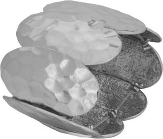 Karine Sultan Womens Hammered Petals Stretch Bracelet In Silver